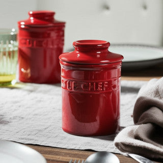 Manteigueira de Cerâmica Vermelha Le Chef 240ml
