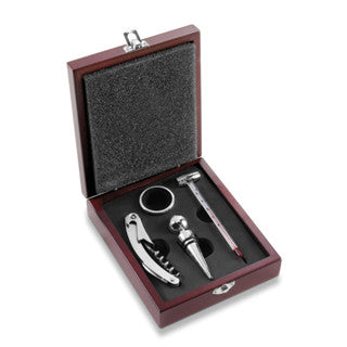 Kit de Vinho 4 Peças abridor saca rolha + cortador + Tampa + Anel salva gotas
