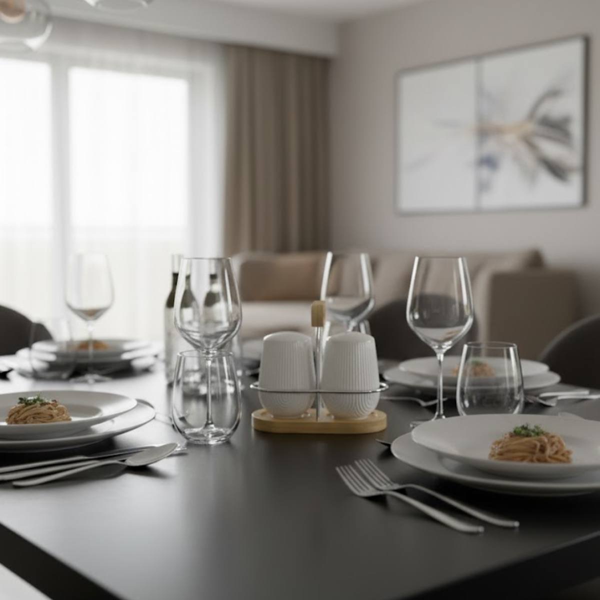 Saleiro e Pimenteiro Oasis com Suporte de Bambu – Design Elegante e Funcional