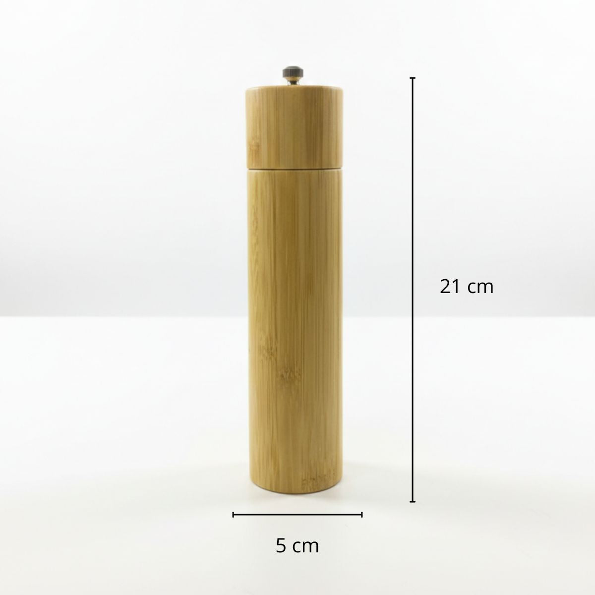 Moedor de Pimenta e Sal Bambu 21cm Núcleo de Cerâmica Manual Ajustável