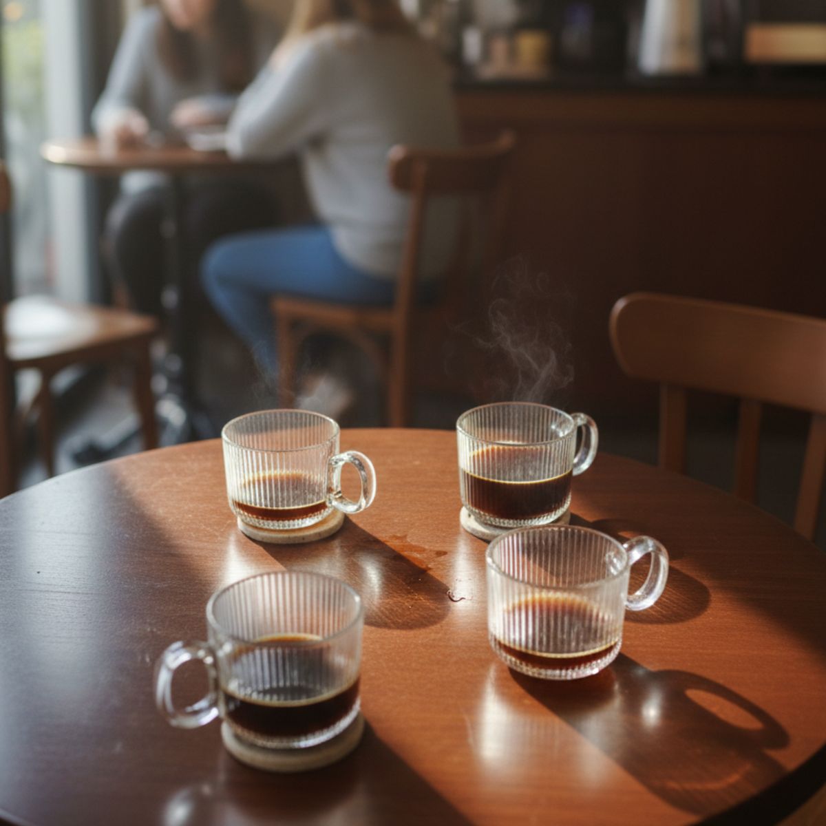 Jogo De Canecas De Vidro 4 Peças 170ml Xícara Café Chá Mesa Posta
