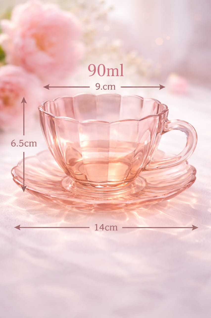 Jogo de Xícara Café 12 Peças em 900 Ml Rosé