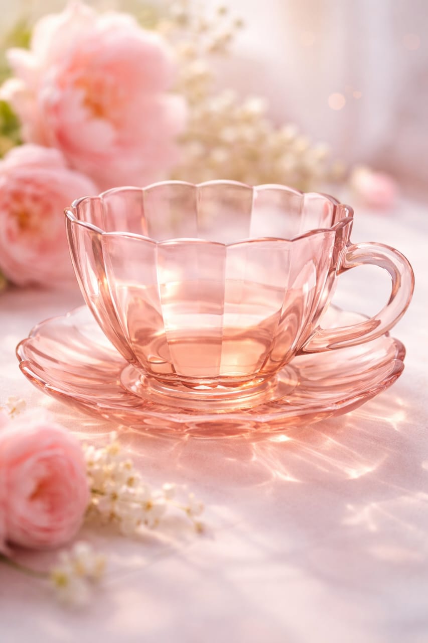 Jogo de Xícara Café 12 Peças em 900 Ml Rosé