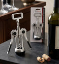 Saca Rolha Metal Abridor de Vinho Inox Manual Garçom Cozinha Bar