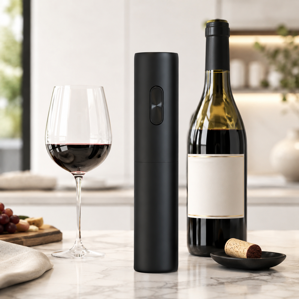 Abridor de Vinho Eléctrico Saca Rolhas Automático USB Recarregável