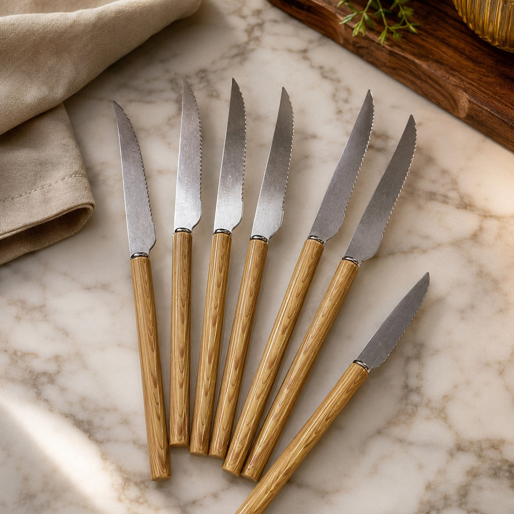 Conjunto de Facas Tijucas 6 Peças Aço Inox 22cm