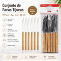 Conjunto de Facas Tijucas 6 Peças Aço Inox 22cm
