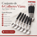 Conjunto de 6 Colheres Viana de 19 Cm Aço Inox