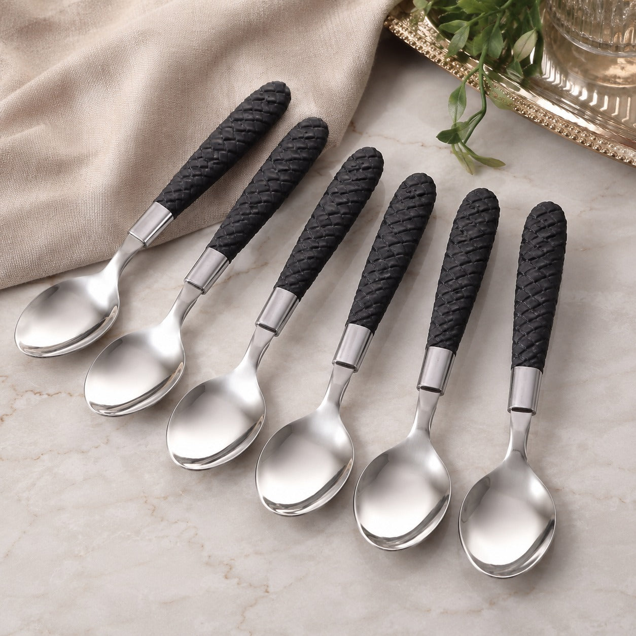 Conjunto de 6 Colheres Viana de 19 Cm Aço Inox