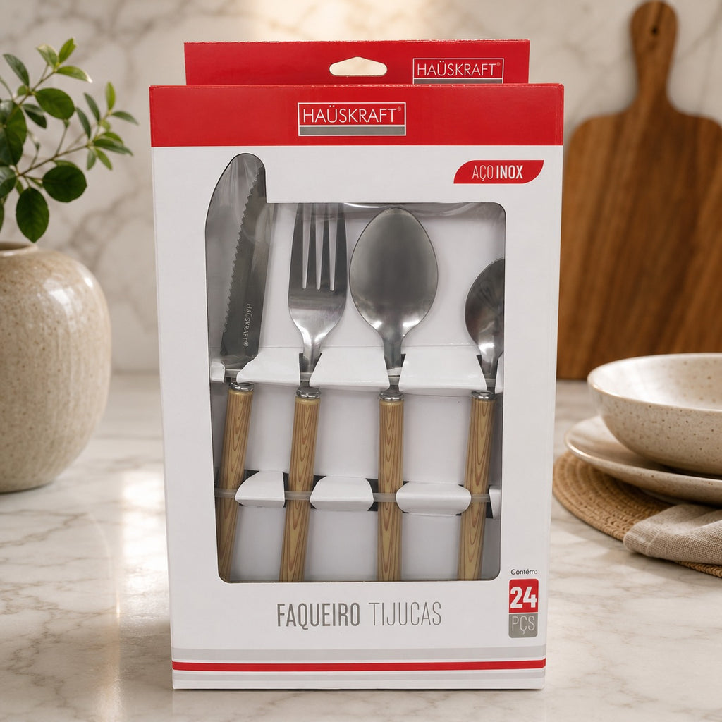 Jogo de Faqueiro Tijucas Com 24 Peças Aço Inox