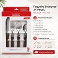 Jogo de Faqueiro Belmonte 24 Peças de Aço Inox