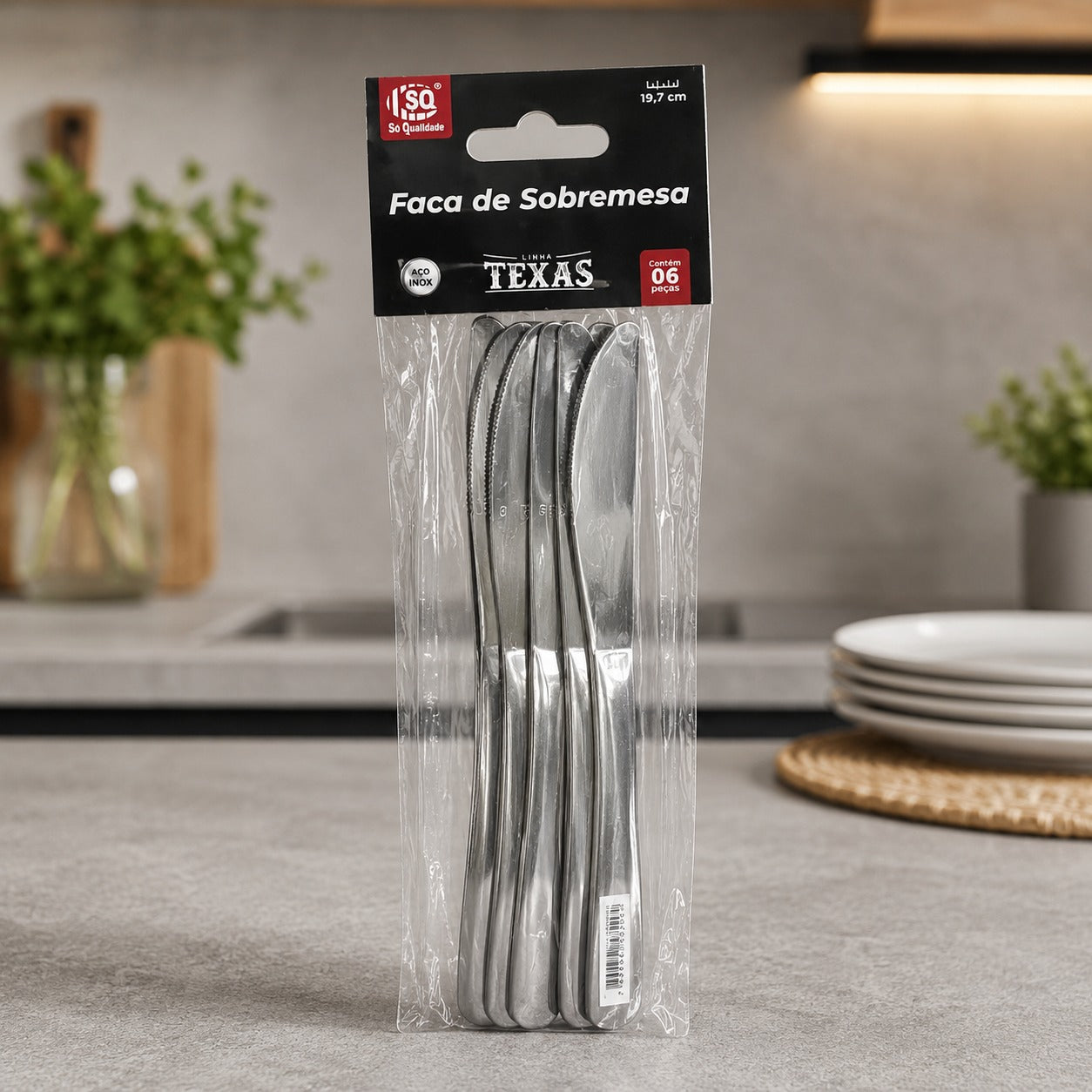 Faca de Sobremesa 6 Peças 19,7 cm Aço Inox