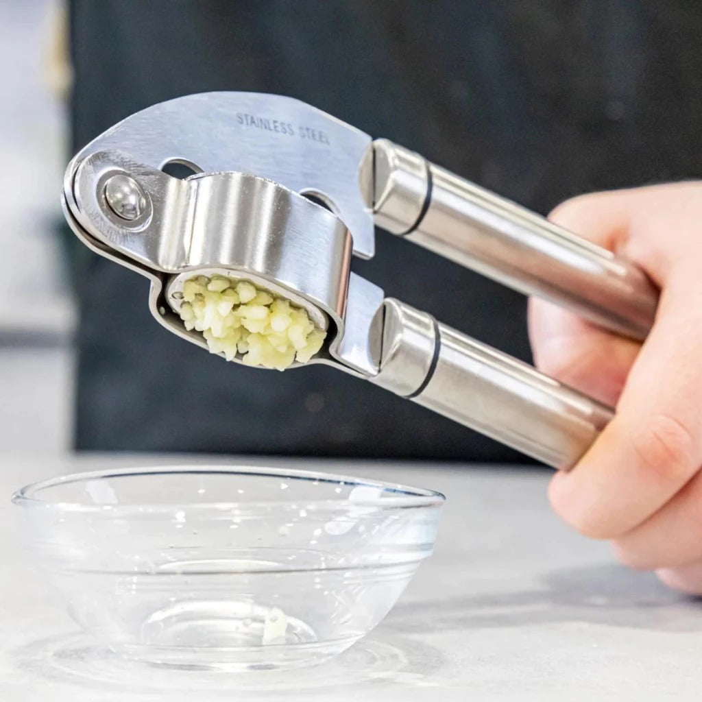 Espremedor de Alho em Aço inox Amassador Triturador Manual 19 cm Para Temperos