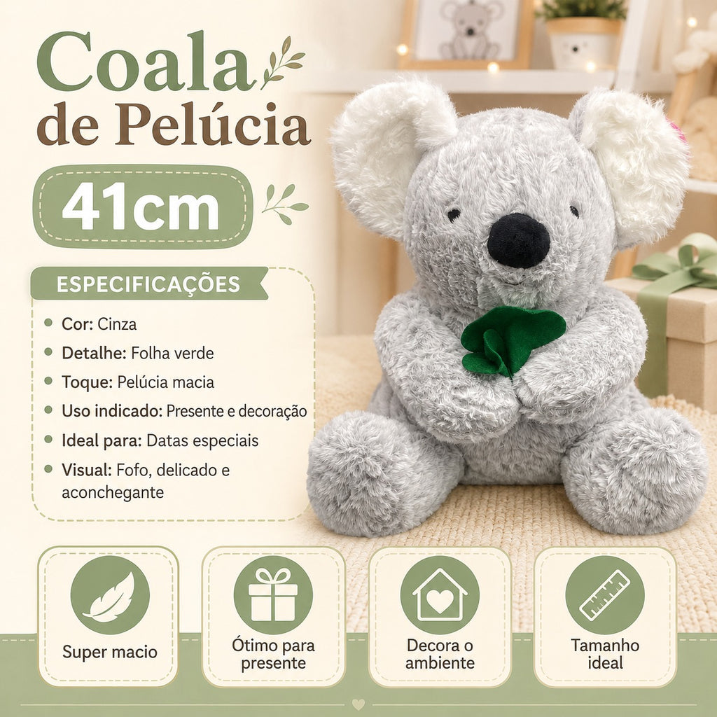 Coalha de Pelúcia com Detalhe de Plantinha 41 Cm
