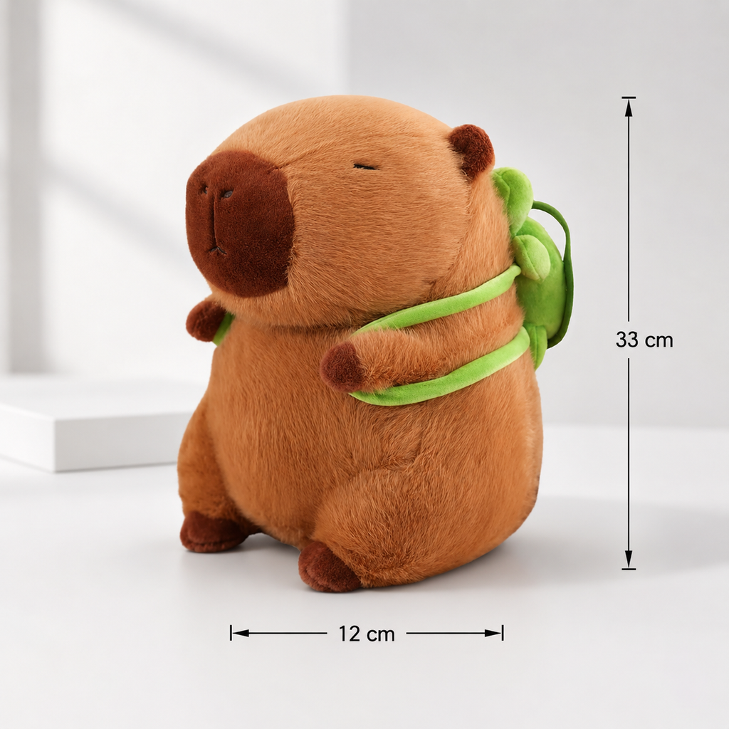 Capivara de Pelúcia Fofinha com Mochila 33 cm