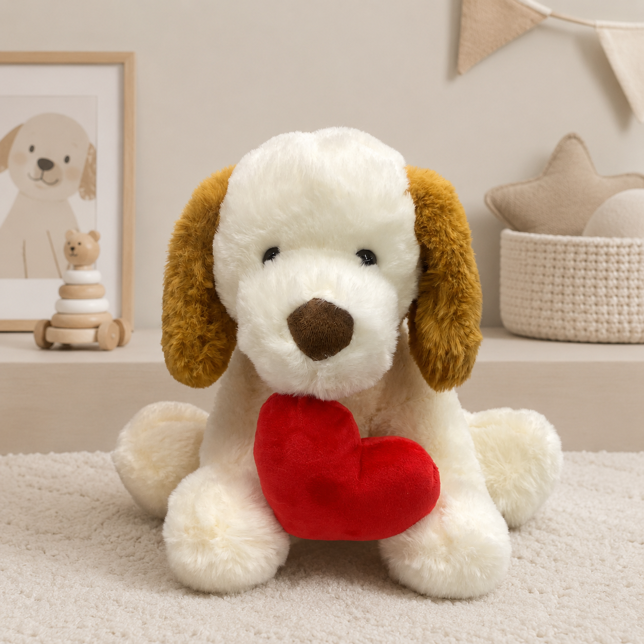 Cachorro de Pelúcia Com Coraçãozinho 15 cm