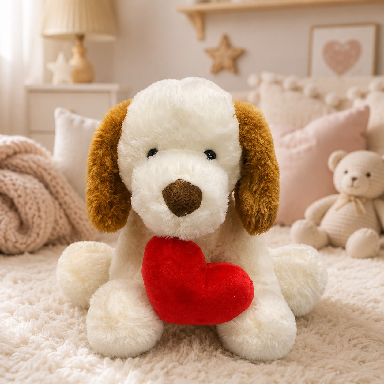 Cachorro de Pelúcia Com Coraçãozinho 15 cm