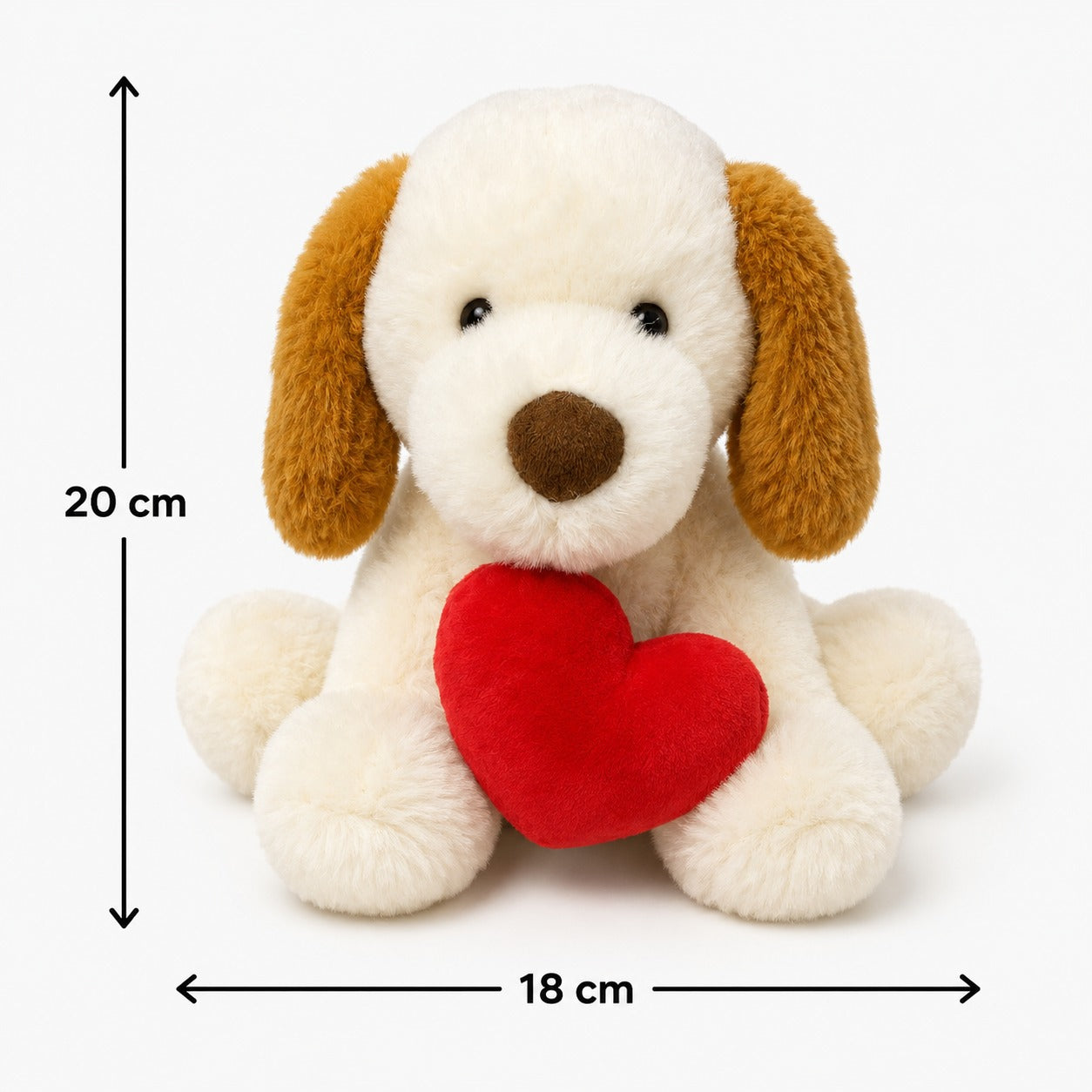 Cachorro de Pelúcia Com Coraçãozinho 15 cm