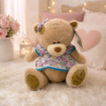 Ursinha de Pelúcia com Vestido Floral Removível Pequeno