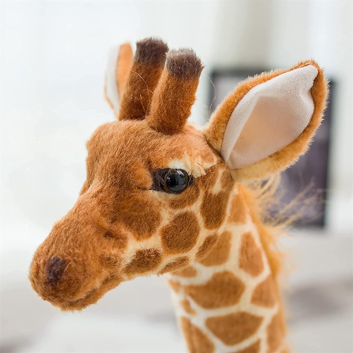 Girafa De Pelúcia Grande 98 cm Em Pé Realista