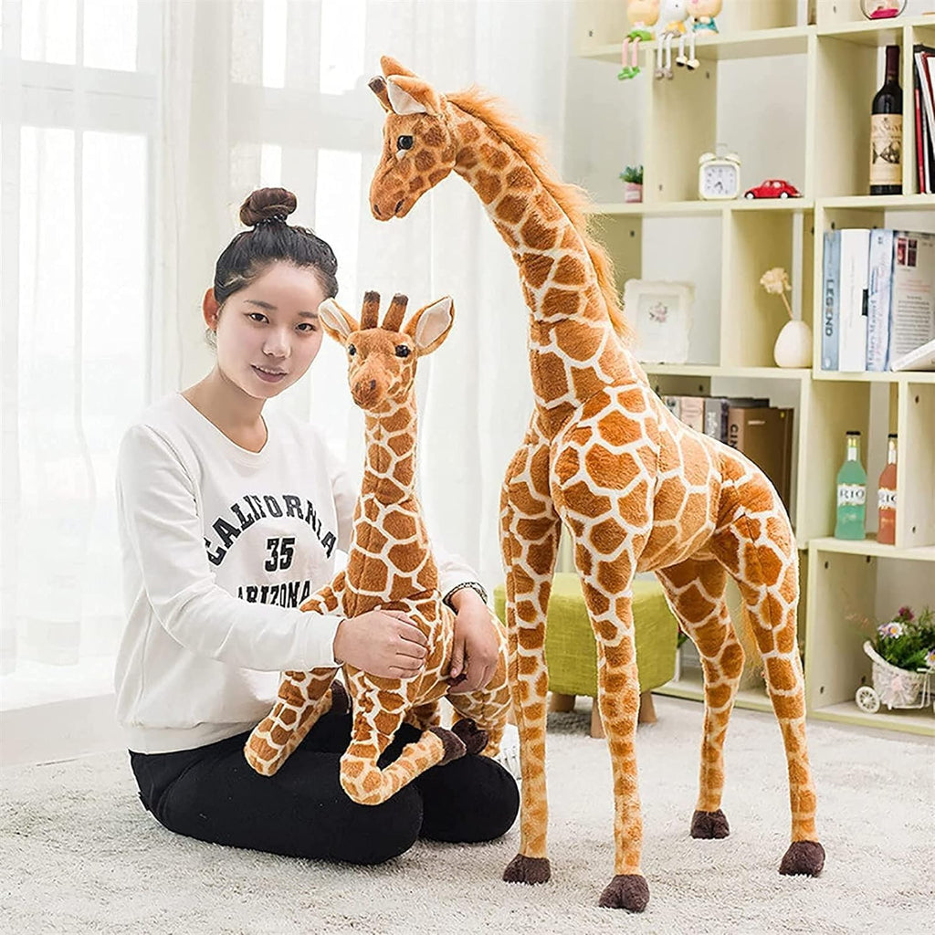 Girafa De Pelúcia Grande 98 cm Em Pé Realista