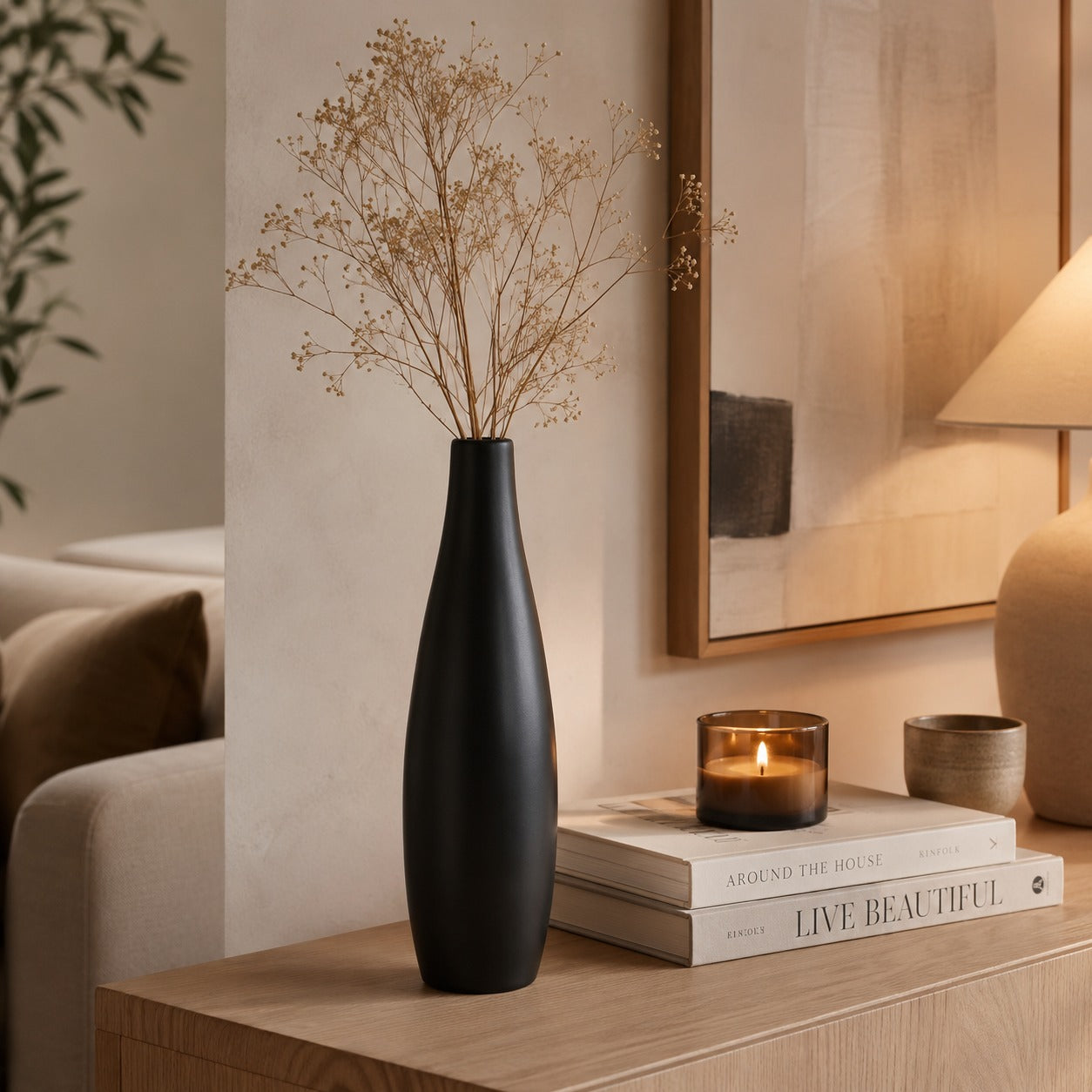 Vaso de Cerâmica Gemini 25 Cm Decorativo