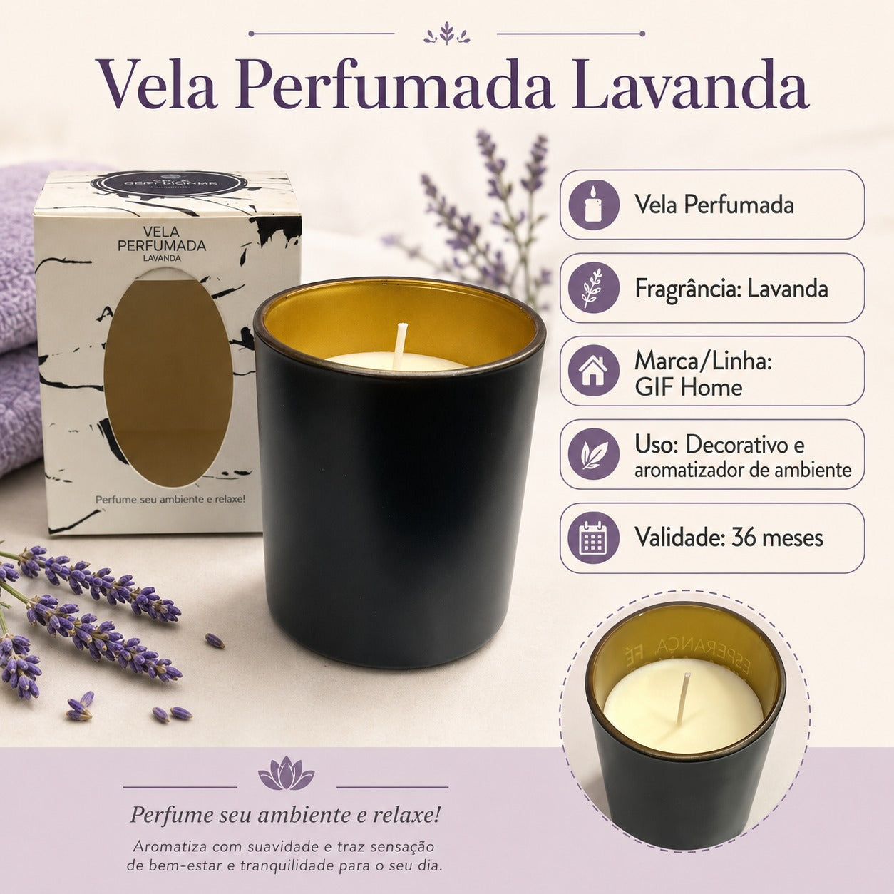 Vela Perfumada Lavanda GIF Home