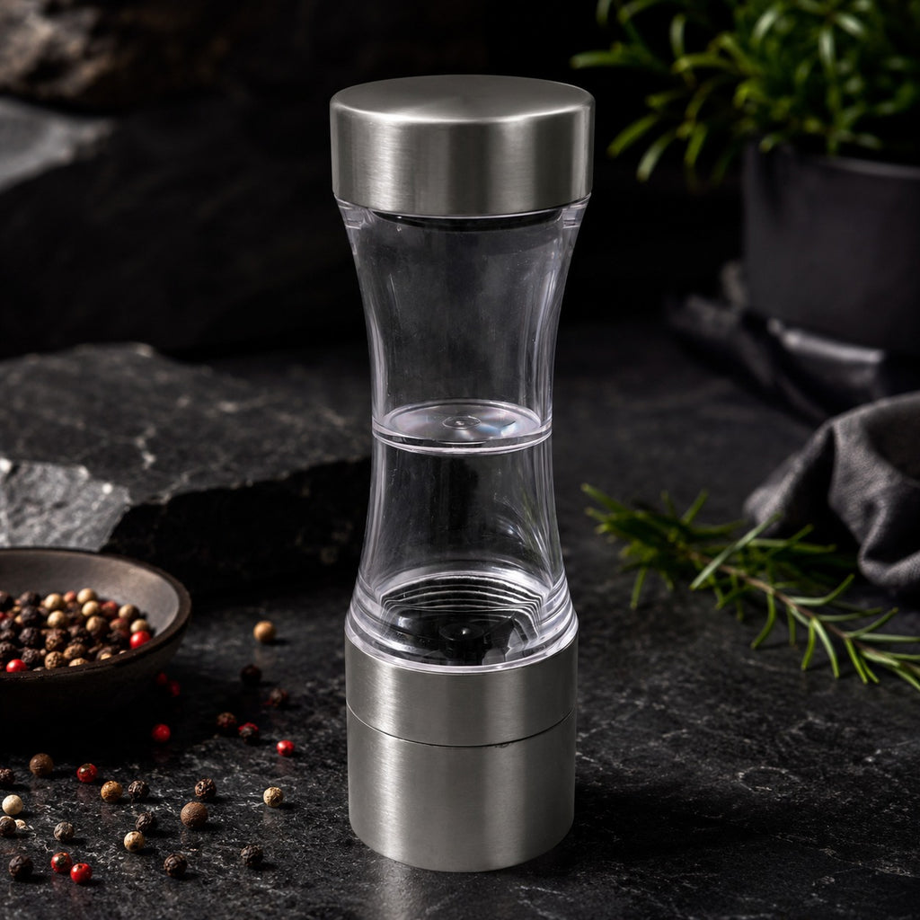 Moedor de Pimenta Metal Inox Com Recipimente 19 Cm