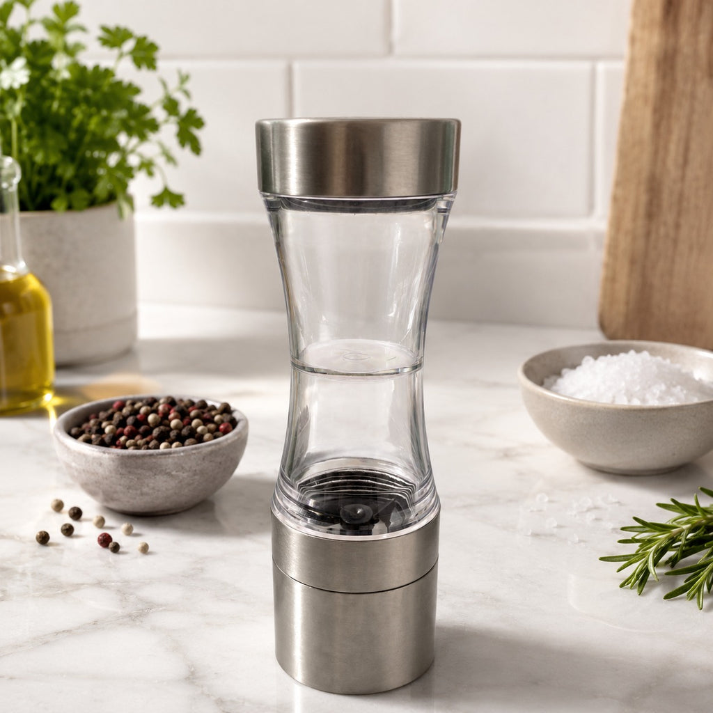 Moedor de Pimenta Metal Inox Com Recipimente 19 Cm