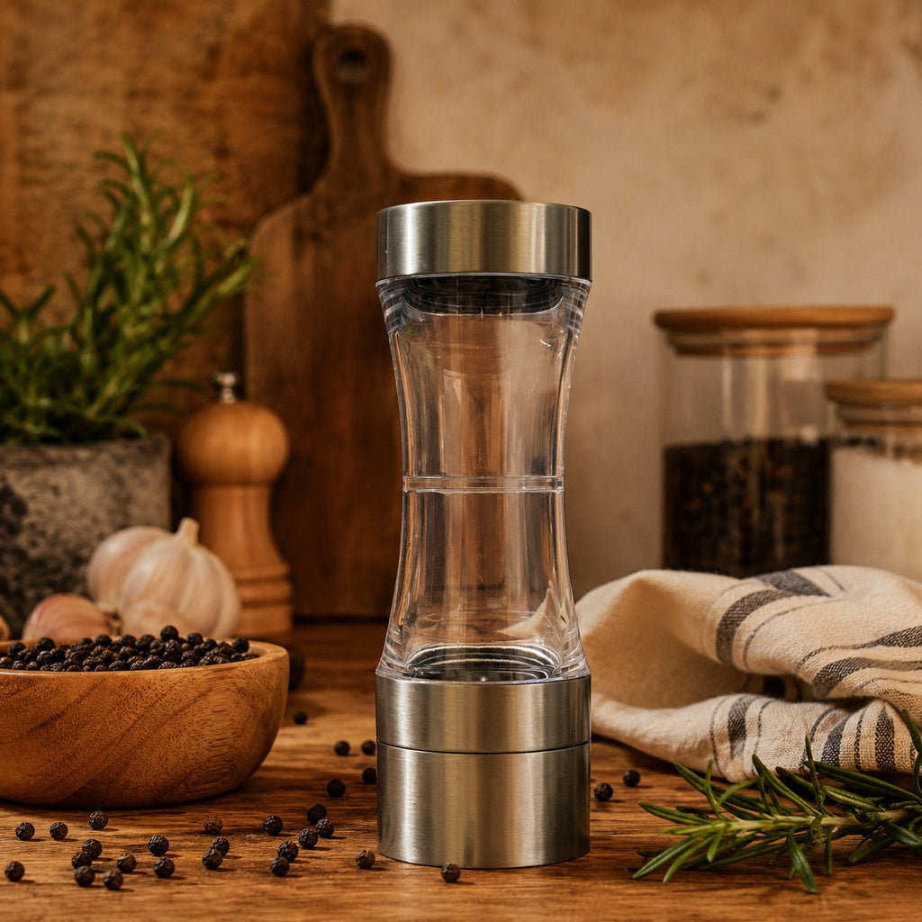 Moedor de Pimenta Metal Inox Com Recipimente 19 Cm