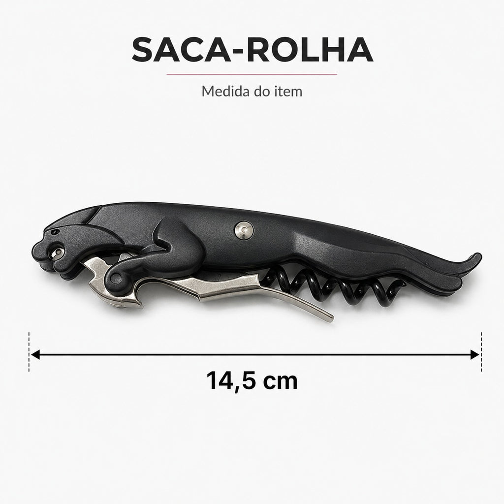 Saca Rolha De Meteal Completo 14,2 Cm Para Vinho/Bebidas