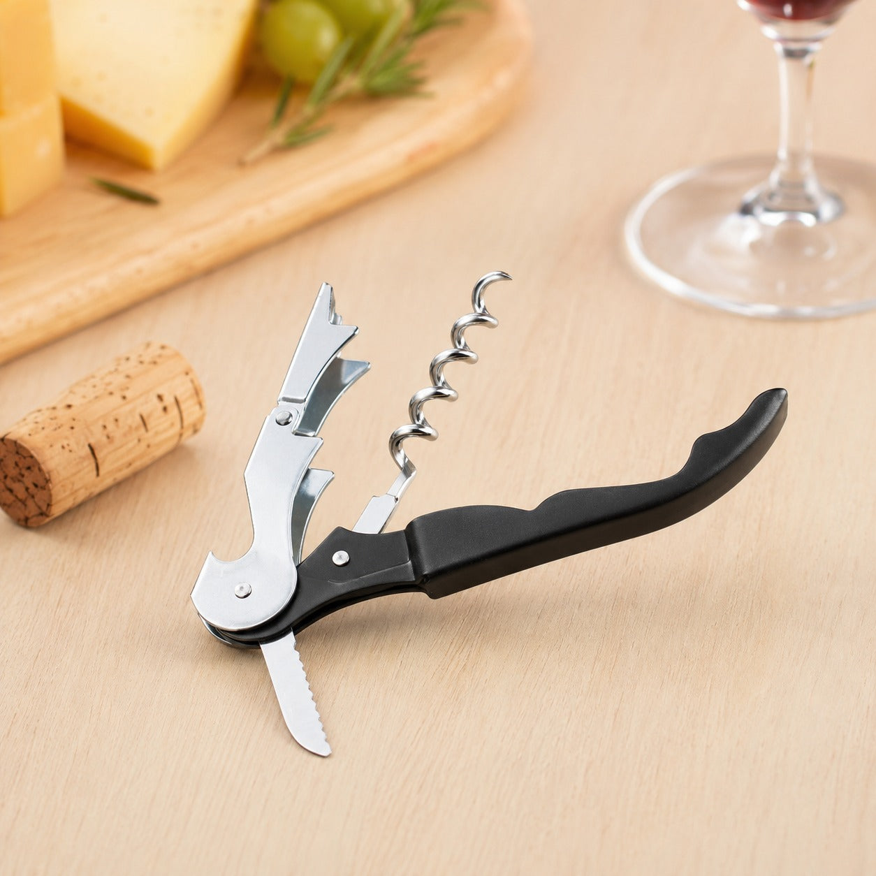 Abridor Saca Rolhas de Metal Black 14,5 Cm - Linha Premiun