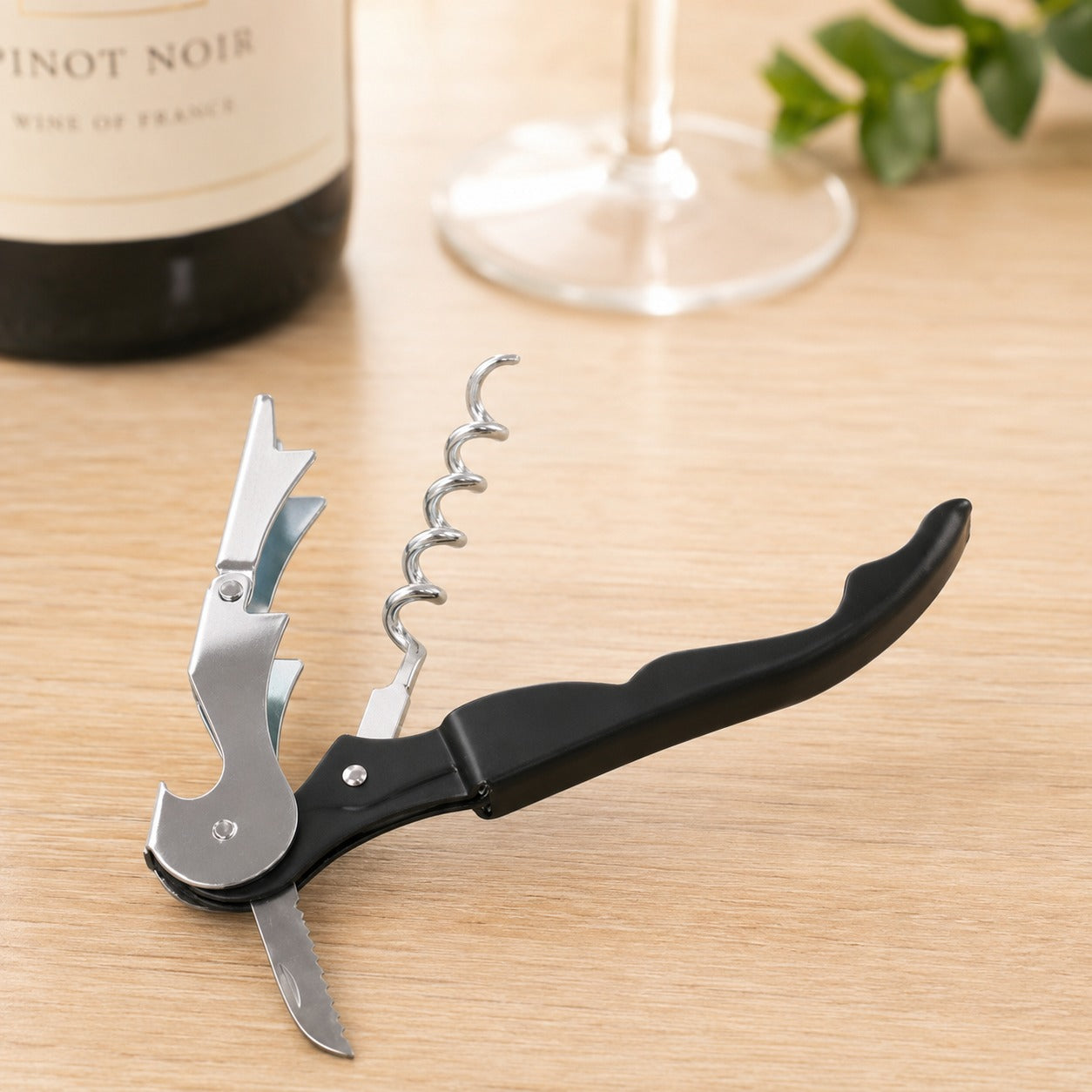 Abridor Saca Rolhas de Metal Black 14,5 Cm - Linha Premiun