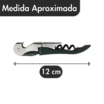 Abridor Saca Rolhas de Metal Black 14,5 Cm - Linha Premiun