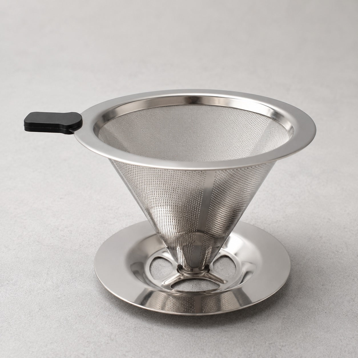 Filtro coador de Café Chá em Aço Inox com Alça Silicone 11cm