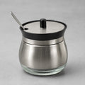 Açucareiro de Vidro Revestido em Aço Inox e Colher 220 ML