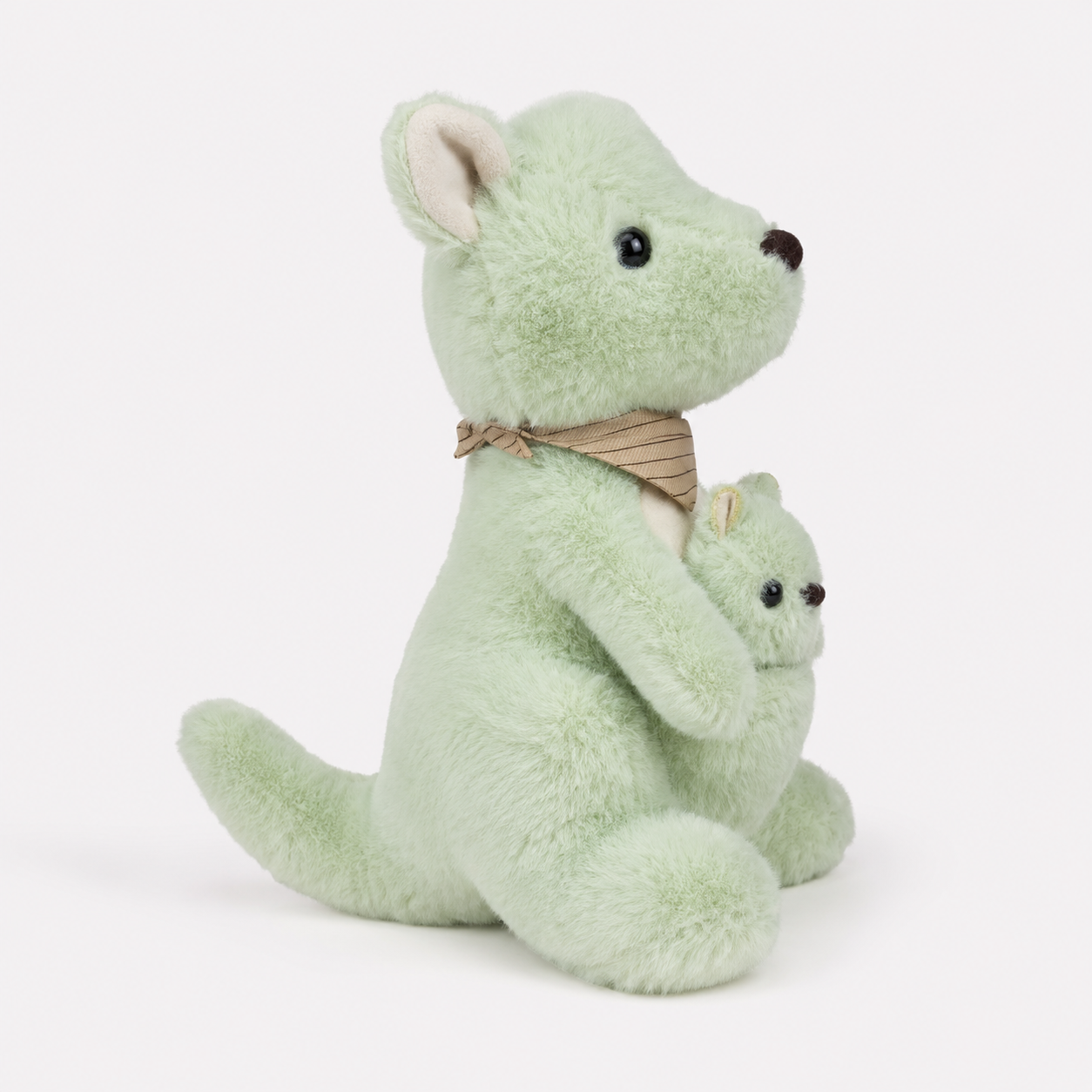 Canguru de Pelúcia com Filhote 23 cm Macio Infantil Decorativo