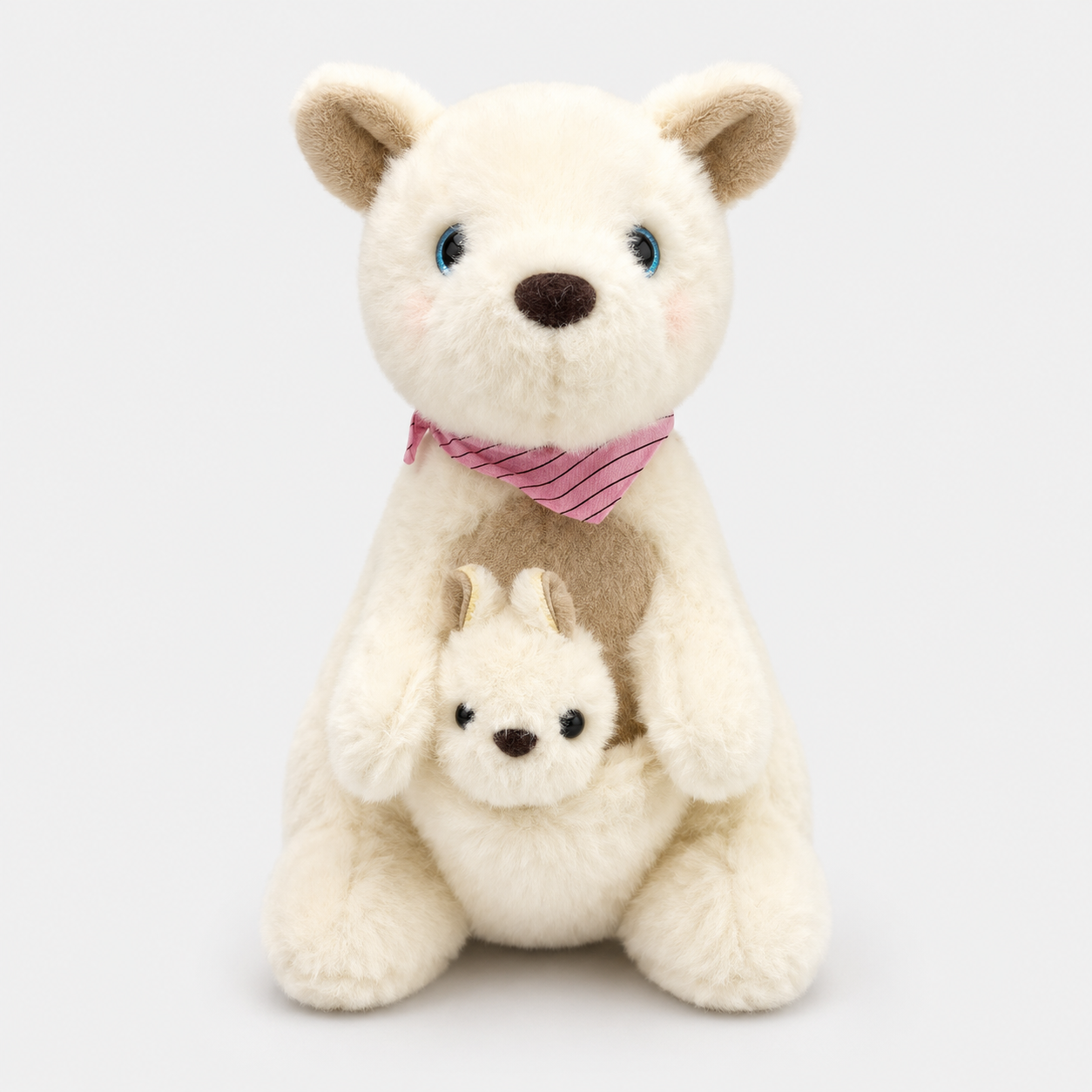 Canguru de Pelúcia com Filhote 23 cm Macio Infantil Decorativo