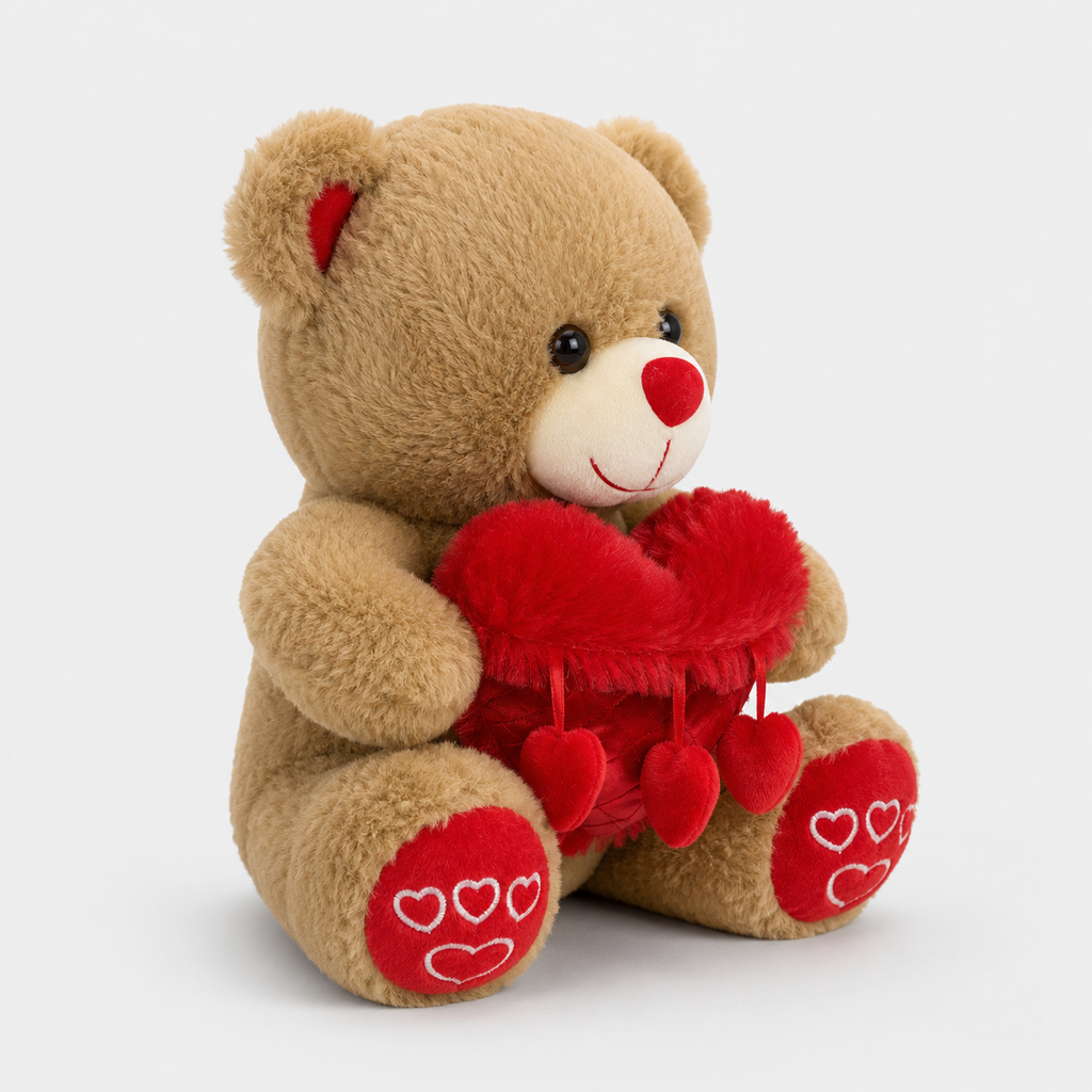 Urso de Pelúcia 30 cm com Coração ou Pote de Mel Presente Romântico