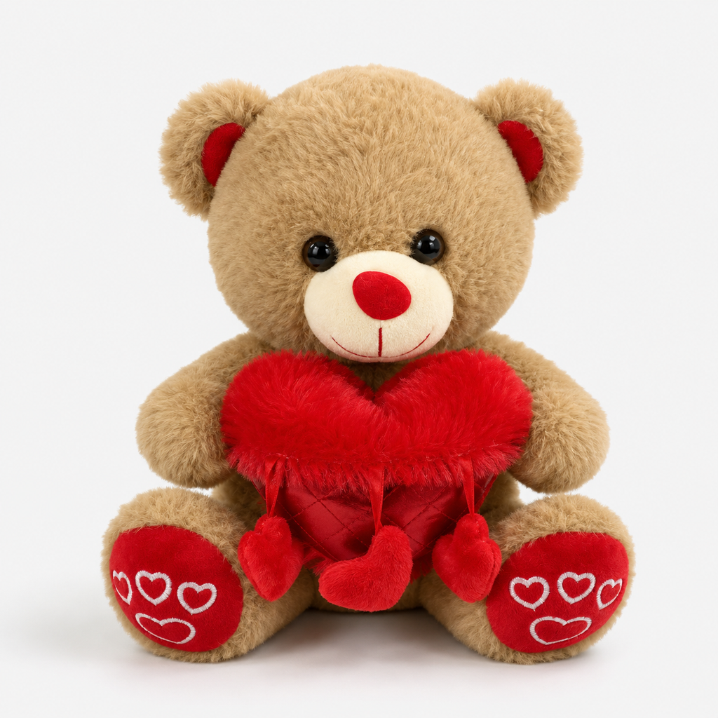 Urso de Pelúcia 30 cm com Coração ou Pote de Mel Presente Romântico