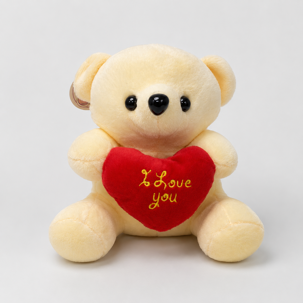 Ursinho 18 cm Com Coração I Love You em Poliéster e Cordinha