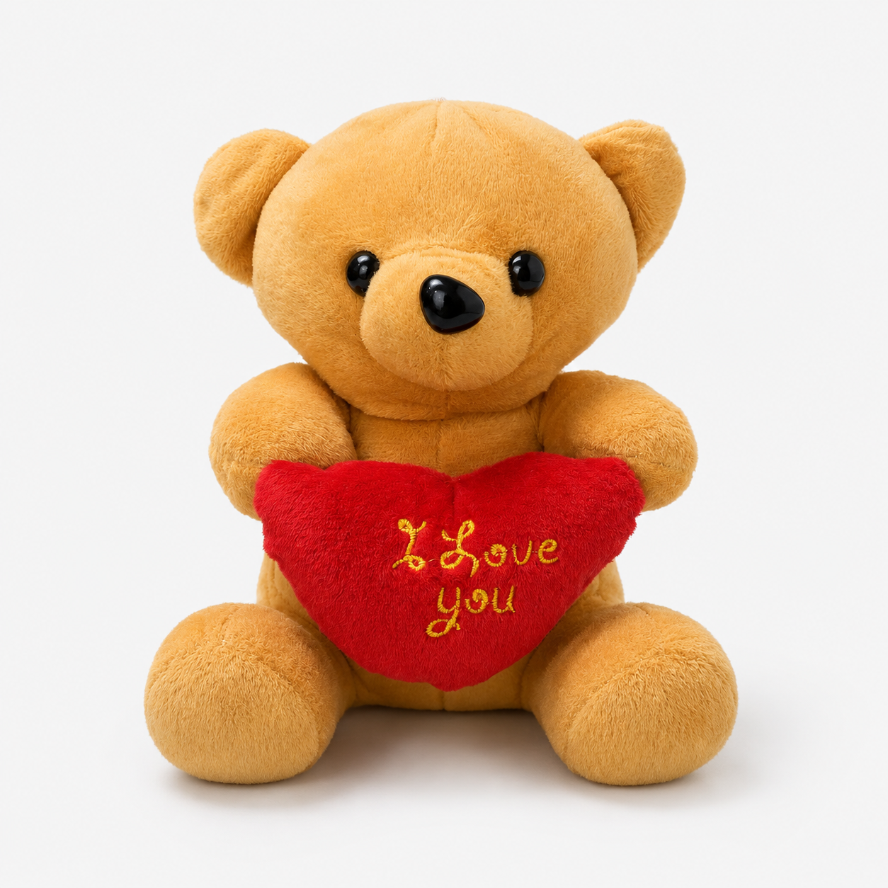 Ursinho 18 cm Com Coração I Love You em Poliéster e Cordinha