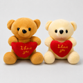 Ursinho 18 cm Com Coração I Love You em Poliéster e Cordinha