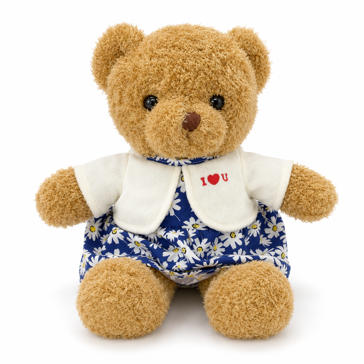Ursa de Pelúcia com Roupinha Florida 38 cm