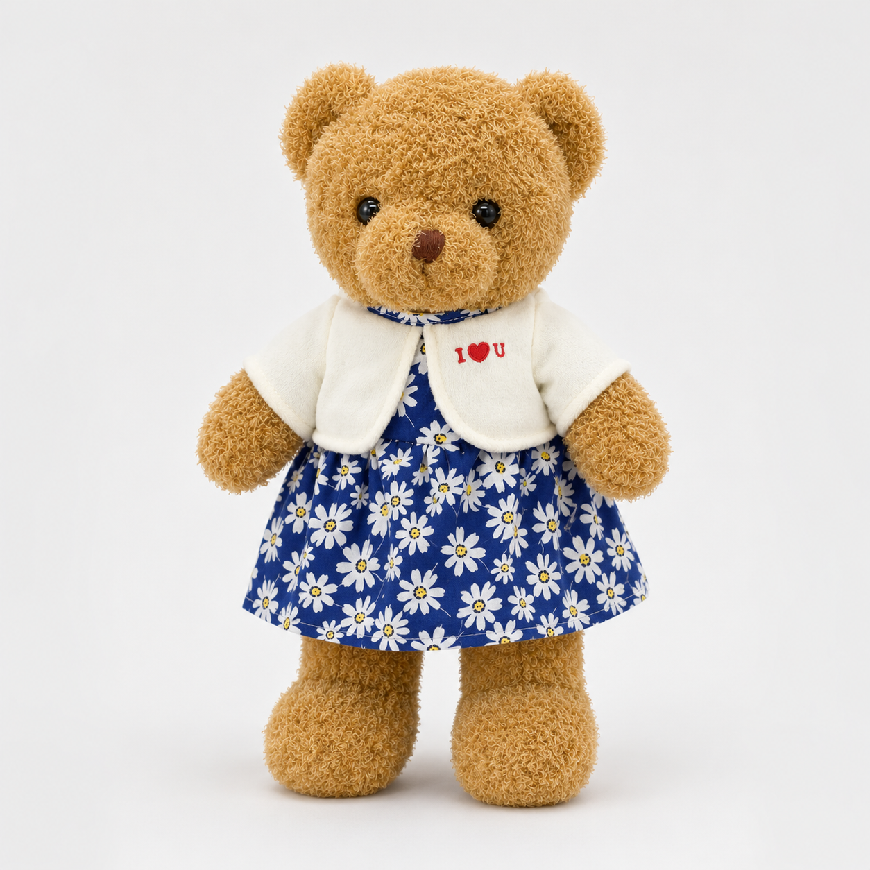 Ursa de Pelúcia com Roupinha Florida 38 cm