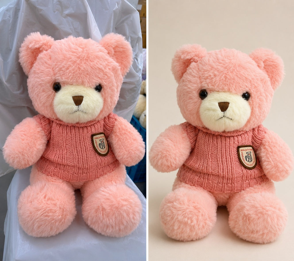 Urso de Pelúcia 30 cm com Blusa de Tricô Macio - Mix Cores