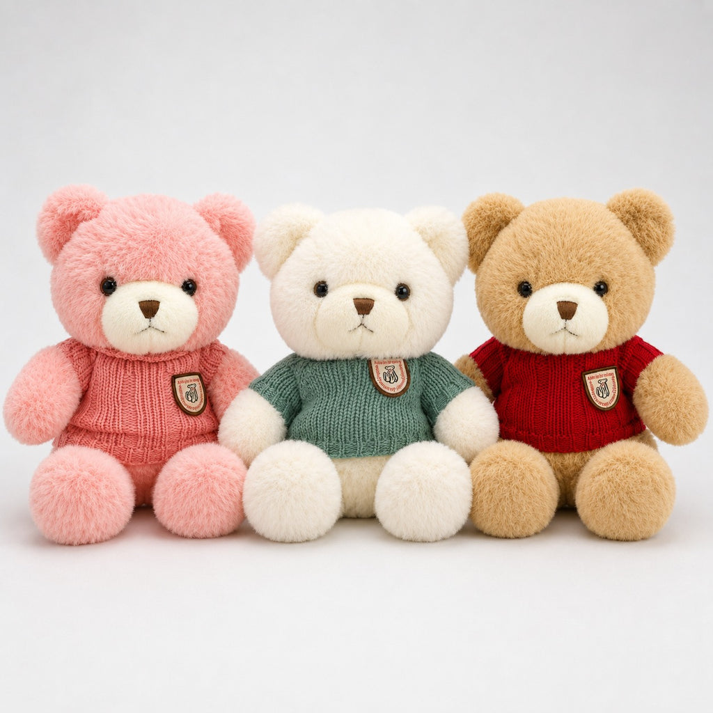 Urso de Pelúcia 30 cm com Blusa de Tricô Macio - Mix Cores