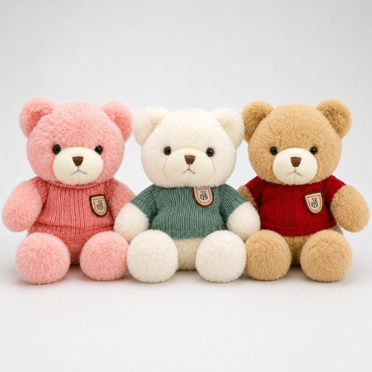 Urso de Pelúcia 35 cm com Blusa de Tricô Macio - Mix Cores