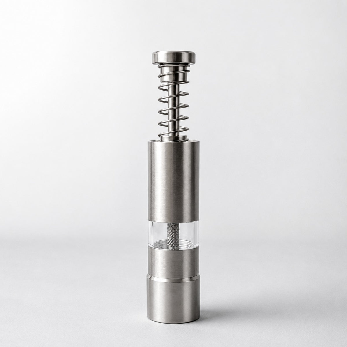 Moedor de Tempero Portátil Manual de Inox e Acrílico 15,5 Cm