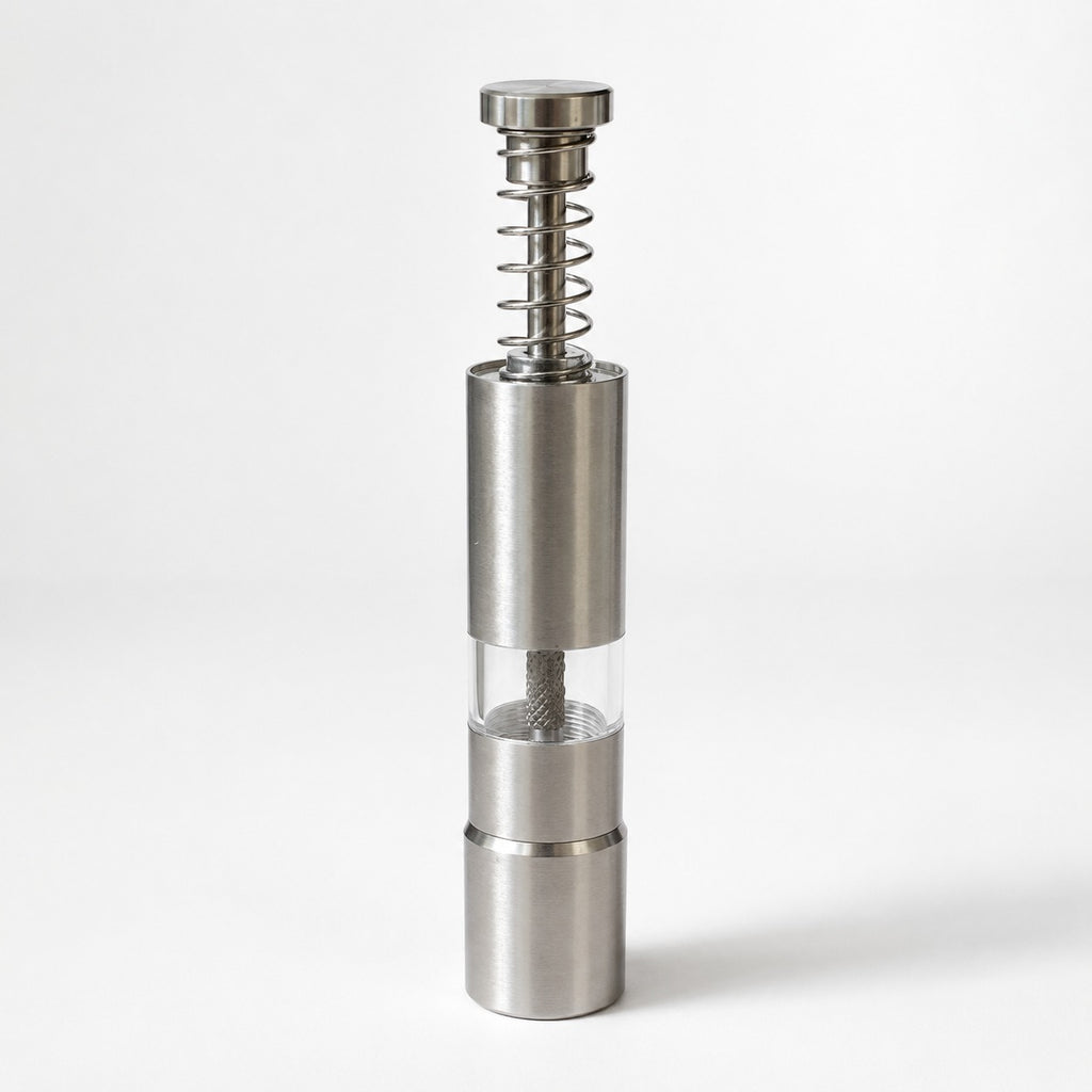 Moedor de Tempero Portátil Manual de Inox e Acrílico 15,5 Cm